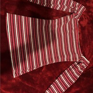 American Eagle Outfitters Red and White Striped Long Sleeve Top